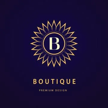 Monogram design template. Elegant logo sing B Illustrazione stock