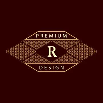 Monogram design template. Elegant logo sing R Stock-Illustration