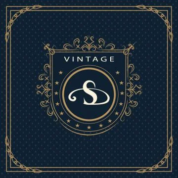 Monogram design template. Elegant logo sing S Stock Illustration