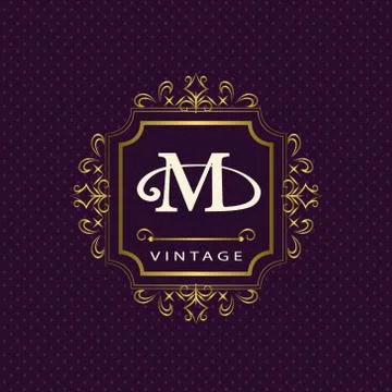 Monogram design template. Elegant logo sing M Stock-Illustration