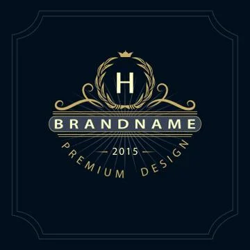 Monogram design template. Elegant logo sing H Stock-Illustration