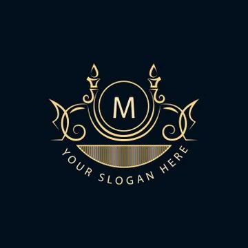Monogram design template. Elegant logo sing M Stock Illustration