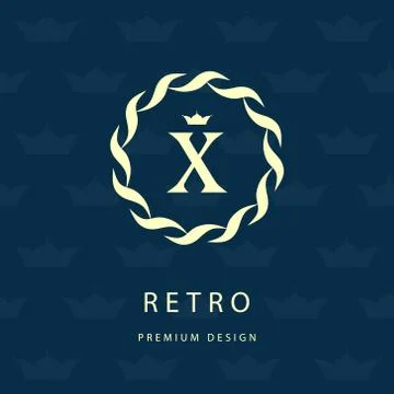 Monogram design template. Elegant logo sing X Stock-Illustration