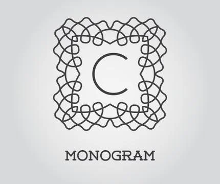 Monogram Design Template with Letter Vector Illustration Premium Elegant Qual Illustrazione stock