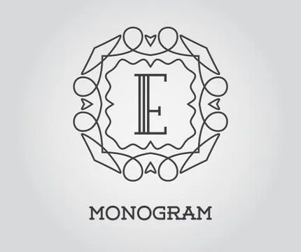 Monogram Design Template with Letter Vector Illustration Premium Elegant Qual 스톡 일러스트