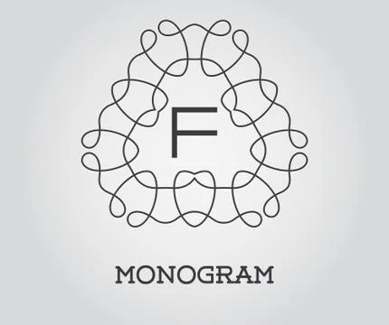 Monogram Design Template with Letter Vector Illustration Premium Elegant Qual Stock Illustration