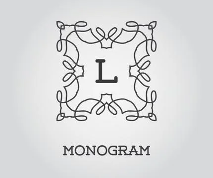 Monogram Design Template with Letter Vector Illustration Premium Elegant Qual Stock Illustration