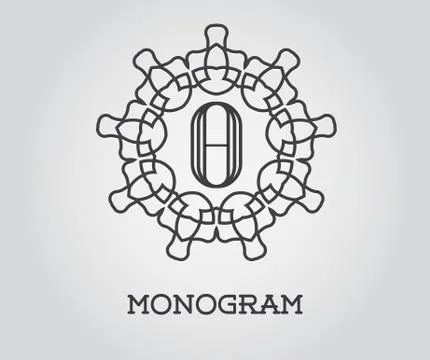 Monogram Design Template with Letter Vector Illustration Premium Elegant Qual Stock Illustration