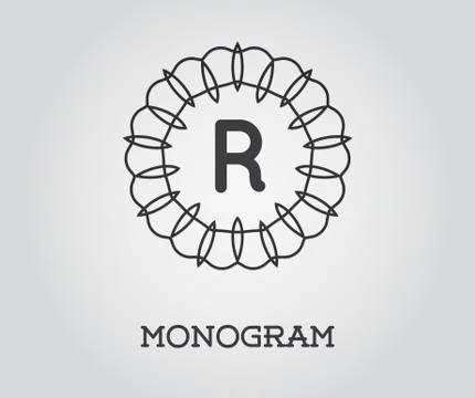 Monogram Design Template with Letter Vector Illustration Premium Elegant Qual Illustrazione stock