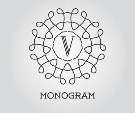 Monogram Design Template with Letter Vector Illustration Premium Elegant Qual Stock Illustration