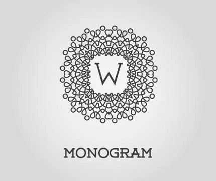 Monogram Design Template with Letter Vector Illustration Premium Elegant Qual Stock Illustration