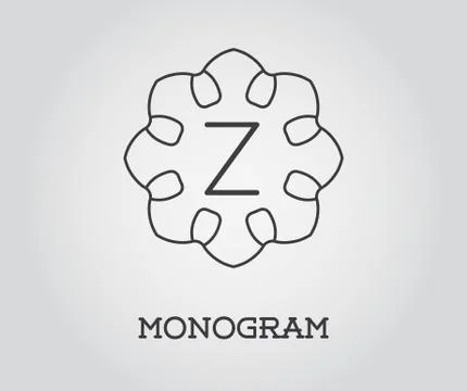 Monogram Design Template with Letter Vector Illustration Premium Elegant Qual Stock Illustration