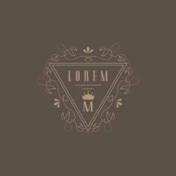 Monogram Design Template with Swirls. Vector Illustration Stock Illustration