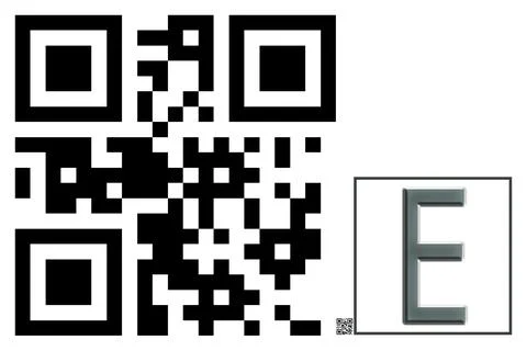 Monogram E QR code Illustrazione stock