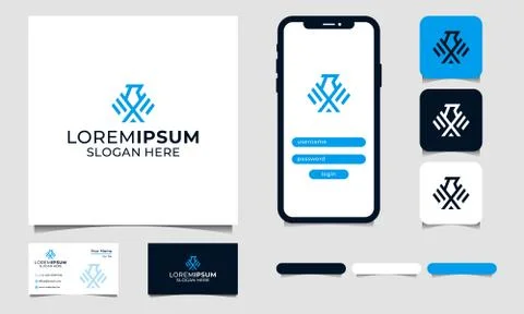 Monogram Eagle Logo Design Vector Stock Illustration