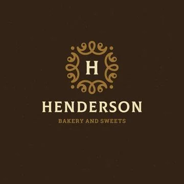 Monogram emblem template luxury elegant frame ornament Illustrazione stock