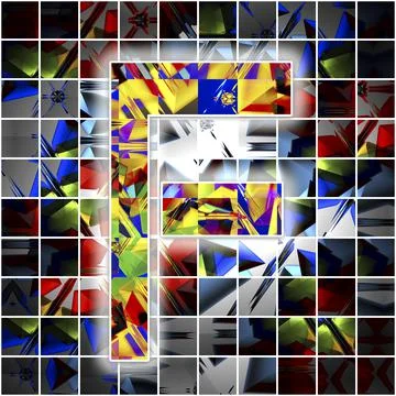 Monogram F with kaleidoscope pattern 库存插图