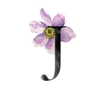 Monogram with flowers Stock Illustration