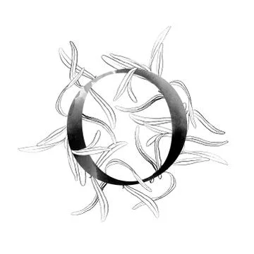 Monogram with flowers Stock Illustration