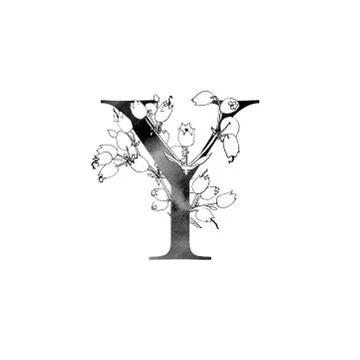 Monogram with flowers Stock Illustration