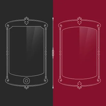 Monogram frame with space for text, vector illustration 스톡 일러스트