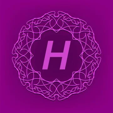 Monogram H Design Simple Monogram Design Template on Pink Background Copyr... Stock Photos