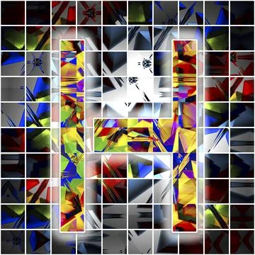 Monogram H with kaleidoscope pattern Stock Illustration