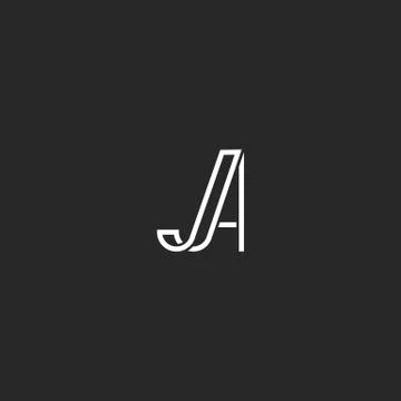 Monogram hipster initial A lettres stylish logo black and white typography si Stock Illustration