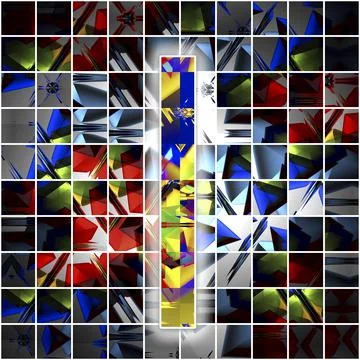 Monogram I with kaleidoscope pattern Illustrazione stock
