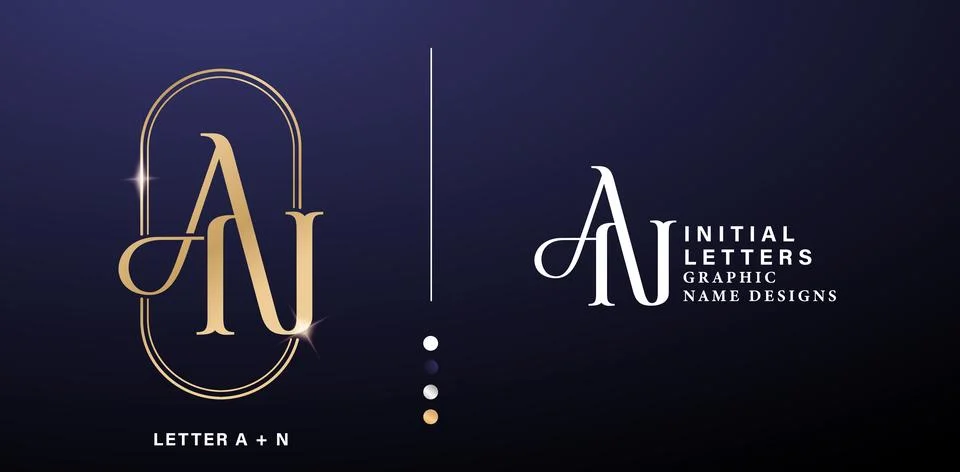 AN Monogram Stock Illustration