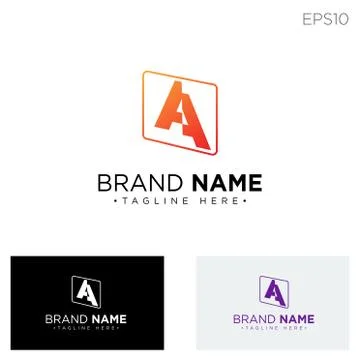 Monogram initial a, aa, a logo template black color vector illustration Stock Illustration
