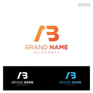 Monogram initial ab, ab, ab logo template black color vector illustration Stock Illustration