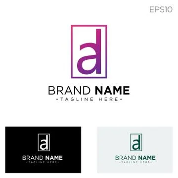 Monogram initial ad, ad, ad logo template black color vector illustration Stock Illustration