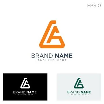 Monogram initial ag, ga logo template black color vector illustration Stock Illustration