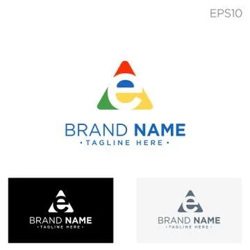 Monogram initial e, e logo template black color vector illustration Stock Illustration