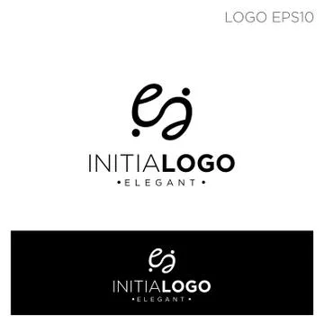 Monogram initial e logo template black color vector illustration Illustrazione stock