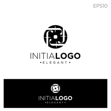 Monogram initial j logo template black color vector illustration Stock Illustration