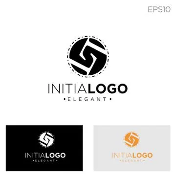 Monogram initial l, ll, l logo template black color vector illustration Stock Illustration