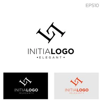 Monogram initial l, ll, l logo template black color vector illustration Stock Illustration