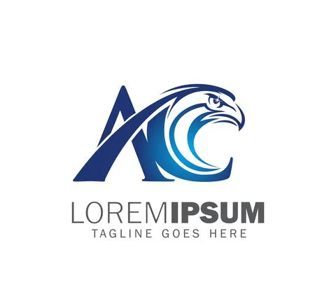 Monogram initial letter AC logo sign Stock Illustration