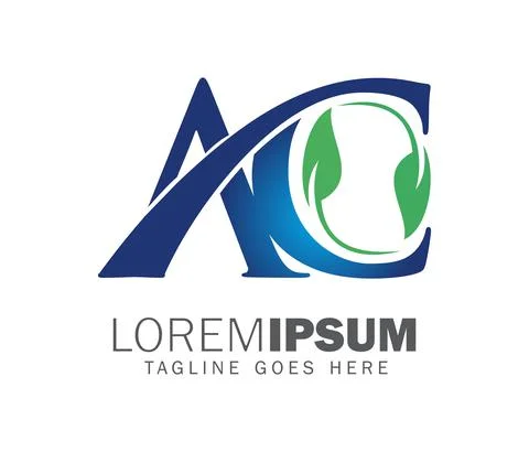 Monogram initial letter AC logo sign Stock Illustration