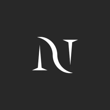 Monogram initial letter N logo, creative old identity symbol minimalist style Stock Illustration