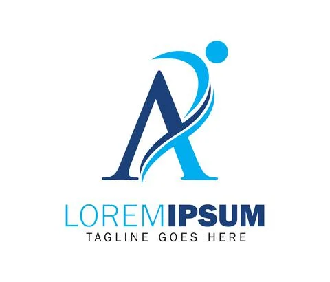 Monogram Initial letter A with people logo icon Stock Illustration