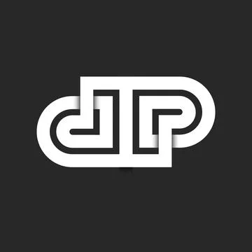 Monogram initials dp or pd letters logo design parallel lines artwork, link.. Stock Illustration