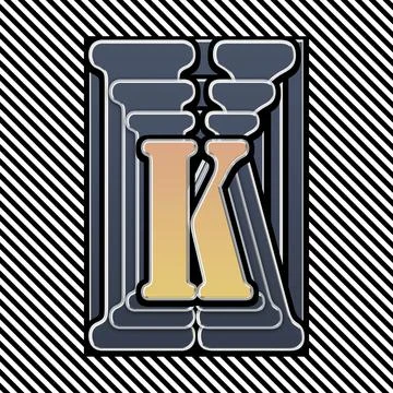 Monogram K stencilled Stock Illustration