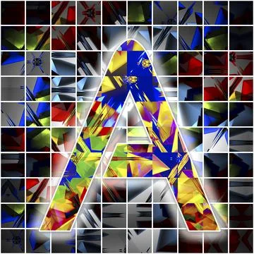 Monogram A with kaleidoscope pattern Illustrazione stock