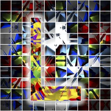 Monogram L with kaleidoscope pattern Stock Illustration