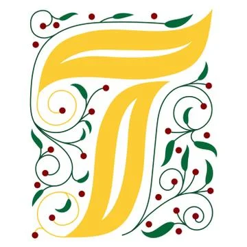 A monogram with a letter and curls. Stock Illustration