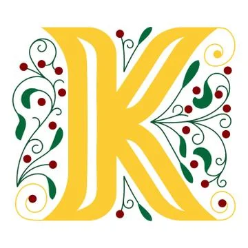 A monogram with a letter and curls. Stock Illustration