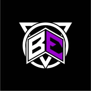 Monogram letter B E Diamonds decorated with circles and triangles are perfect Stock Illustration